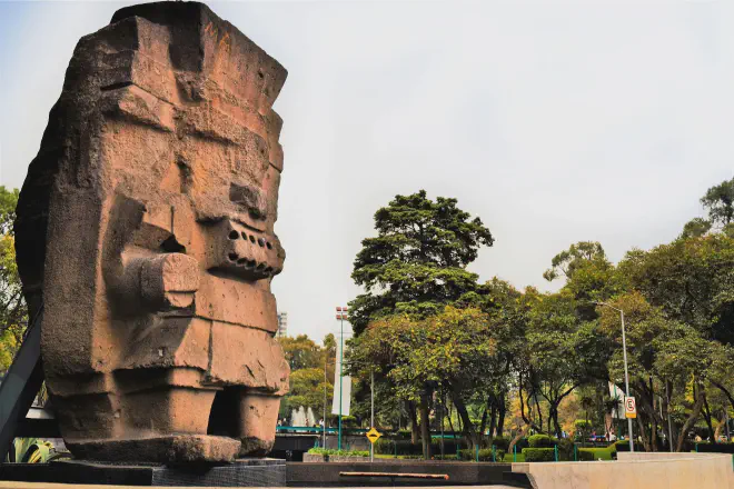 Imagen de un monumento del Dios Tláloc, captada por Ángel Chávez