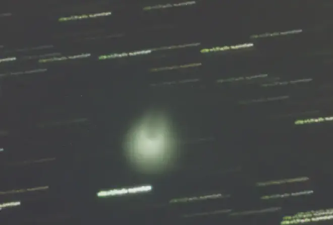 <strong>El cometa 12P/Pons-Brooks captado el 27 de julio de 2023, Observatorio J87. El cometa estalló el 20 de julio y así se veía una semana después. Crédito: <a href="https://commons.wikimedia.org/wiki/User:Juan_lacruz"   target="_blank">
    Juan lacruz</a></strong>